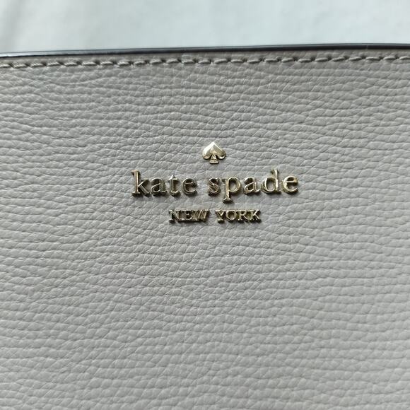 Kate Spade New York Cara Gray Leather Double Handle Tote Shoulder Bag - Picture 4 of 16